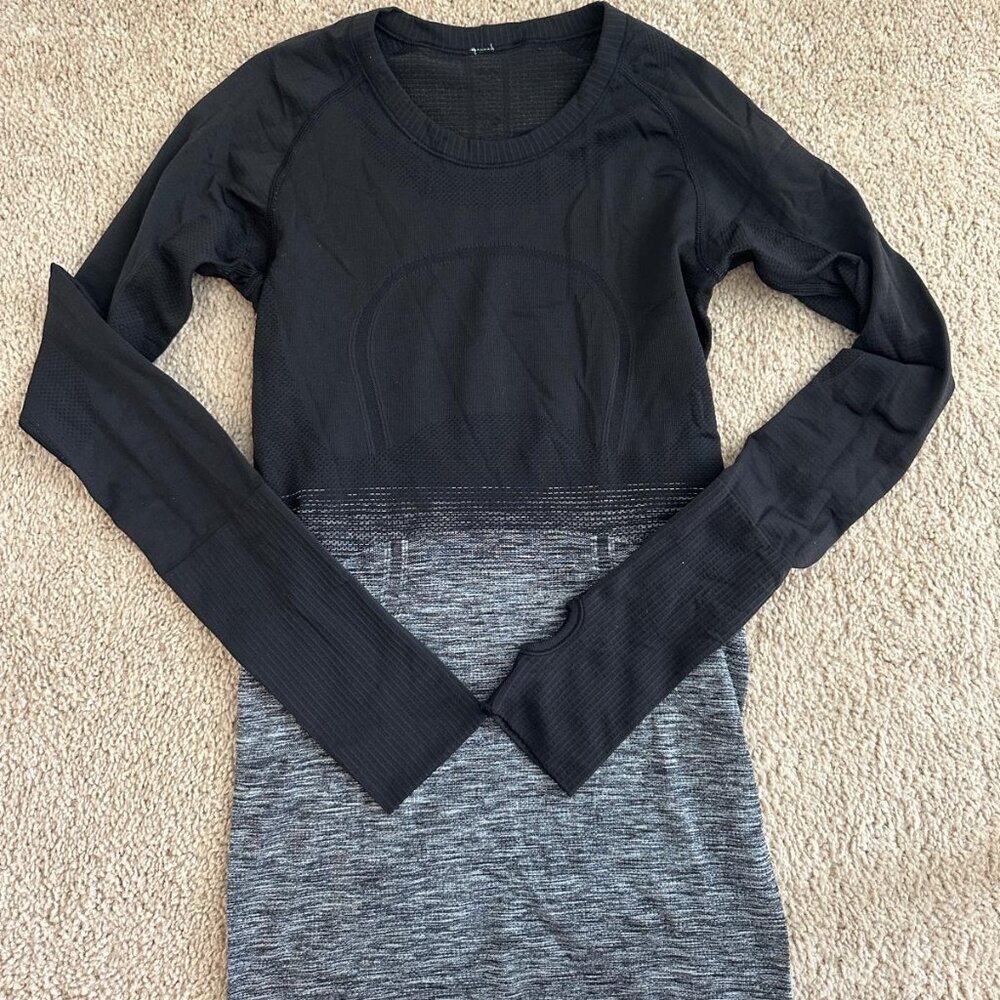 Lululemon Black & Grey Ombré Long Sleeve
